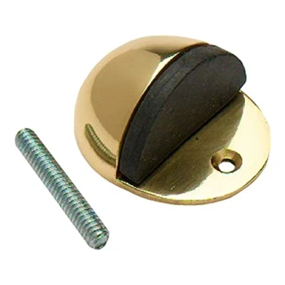 Imagen de Merriway bh05701 50 mm (2 pulgadas) en el suelo Oval tope para puerta tapón latón pulido