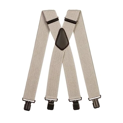 Imagen de Olata Tirantes de Hombre Extra Anchos En X con Tela Gruesa 5 cm. Gris Claro (Clips Negros)