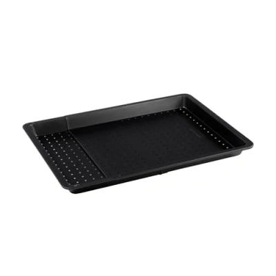 Imagen de Zenker Bandeja Horno Universal Antiadherente Extensible Perforada de Acero con revestimiento Teflon para pizza, empanada, galletas, asados, bizcochos, repostería en color negro, 37 52x33x3cm