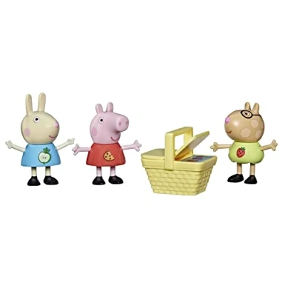 Imagen de Peppa Pig Peppa&#039;s Picnic Fun Juguete Preescolar temático, Incluye 3 Figuras y 1 Accesorio, para Edades de años en adelante, Multicolor (Hasbro B09VLF93HK)