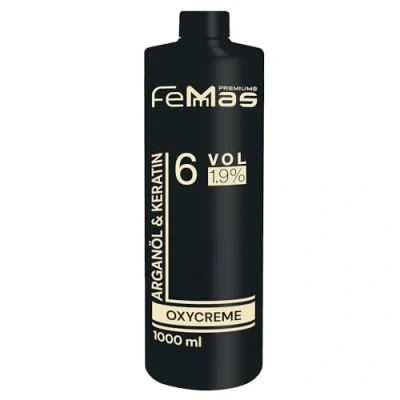 Imagen de FemMas Crema de óxido en 1,9% 1000 ml, oxidante para teñir y tonificar el cabello, fácil aplicación agarre óptimo, desarrollador resultados uniformes calidad salón I Hair Color Developer