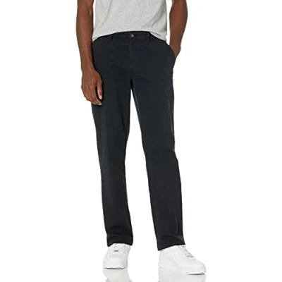 Imagen de Amazon Essentials Pantalones Chinos, elásticos, Informales, Corte clásico Hombre, Negro, 33W / 30L