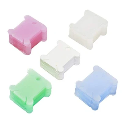 Imagen de N/A 100 bobinas de hilo plástico colores mezclados, tarjetas bordado, punto cruz, organizador para manualidades, almacenamiento costura