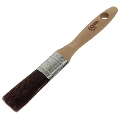 Imagen de Coral 31741 Aspire Brocha profesional de corte recto firme con perfil ovalado para un acabado ultra suave y preciso emulsión comercial o mango madera FSC brillante