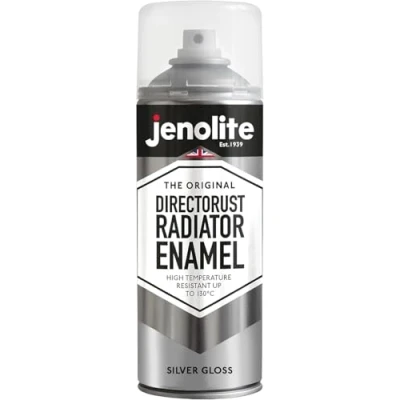 Imagen de JENOLITE Directorust Pintura en Spray para Radiadores Esmalte PLATA BRILLO 400ml Resistente hasta 130ºC duradera que No amarillea necesita imprimación