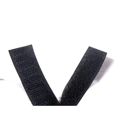 Imagen de TUKA 25m x 50mm Hook y Loop Bandas Autoadhesivo, 50 mm de ancho, Gancho bucle cinta, vuelta Auto adhesivo Cinta rollo, Bucle, negro TKB5031 black