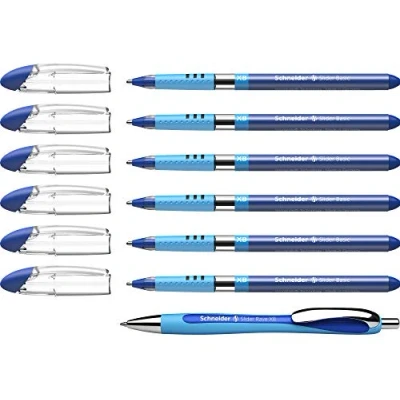 Imagen de Schneider 151277 XB Set de bolígrafos (6 modelo Slider y 1 Rave), color azul