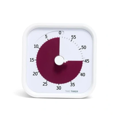 Imagen de Time Timer Mod Edición Casa — Visual para Niños y Adultos de 60 Minutos Temporizador Cuenta Atras, Herramienta Estudio, Funcionamiento Silencioso (Blanco Roto)
