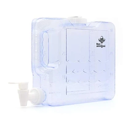 Imagen de Bar Amigos Nevera Dispensador de agua plástico PETG diseño delgado 3 litros con grifo Contenedor Bebidas recargable para escritorio Viajes Oficina Camping Jugo Cócteles