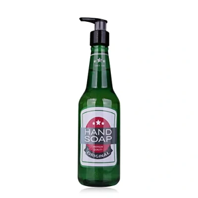 Imagen de accentra jabón de manos AC Brew en botella aspecto cerveza, 330 ml dispensador bomba, líquido, aroma a roble y cítricos rellenable