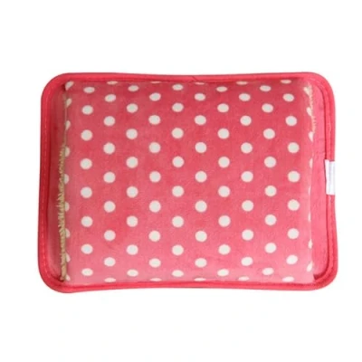 Imagen de UKKD Bolsa de agua caliente eléctrica recargable, diseño lunares, terciopelo, calentador manos, alivio dolores menstruales, dolor espalda y articulaciones, 10 colores
