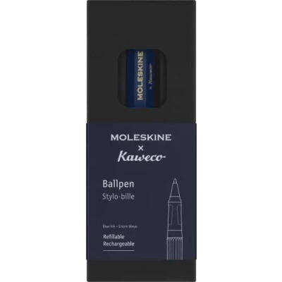 Imagen de Moleskine x Kaweco Bolígrafo Recargable de Plástico ABS para Escribir y Tomar Notas, Recarga 1.0 mm con Tinta Azul Incluida,