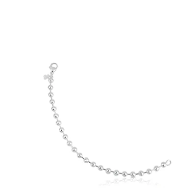 Imagen de TOUS Pulsera de Plata Primera Ley para Mujer con Motivo Oso 0.5cm, 18cm Largo, Clásica y Elegante, Colección Basics
