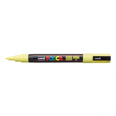 Imagen de Faber Castell uni ball 186510 Marcador POSCA con punta redonda fina, 0,9 1,3 mm de ancho trazo, amarillo claro,