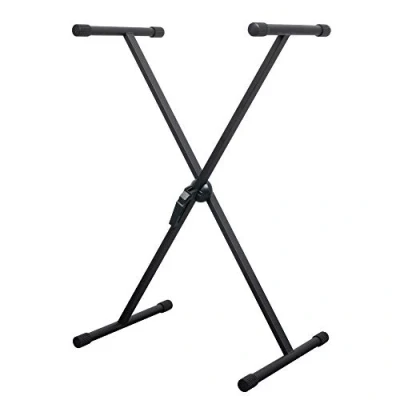 Imagen de Cascha Soporte de teclado metálico, piano, para teclados, pianos digitales y eléctricos, altura ajustable, X Frame, negro (HH 2180)