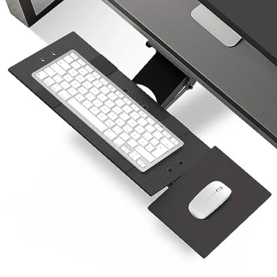 Imagen de Uncaged Ergonomics KT1 Under Desk Computer Keyboard Tray with Negative Tilt Black