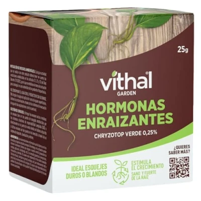 Imagen de VITHAL Hormona Enraizante Fertilizante Plantas, Estimulador del Crecimiento de Esquejes Herbáceos y Leñosos, Potencia el Sistema Radicular, Aumenta Éxito Enraizamiento, 25g