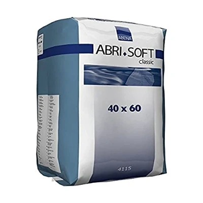 Imagen de ABENA Abri Soft Almohadillas de cama desechables clásicas para incontinencia, con etiqueta ecológica, protección contra fugas, protectores suaves y seguros 40 x 60 cm,