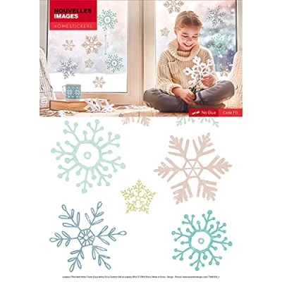 Imagen de Draeger Pegatinas para Ventanas Decorativas iluminar Tus de Navidad Polipropileno (Estrellas Nieve)