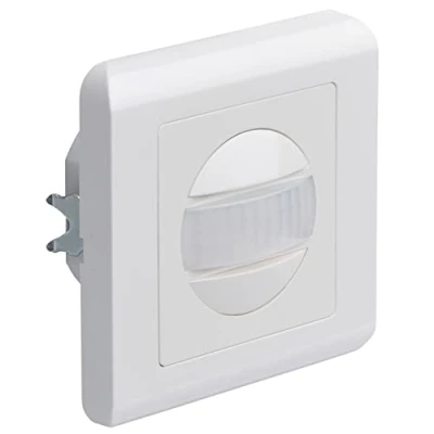 Imagen de Detector de Movimiento empotrable Oktaplex ELA Sensor Infrarrojos 160 Alcance 9m 230V Toma Pared cavidad Blanco con crepuscular