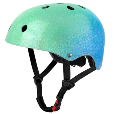 Imagen de LeapBeast Casco Skate Bicicleta con Certificado CE Unisex Adultos Hombres y Mujeres Multi Deporte para Ciclismo, Skate, Patinaje (Azul Verde, Small)