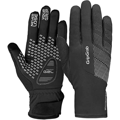 Imagen de GripGrab Guantes de Ciclismo Ride Impermeables Térmicos Invierno Cortavientos Acolchados Táctiles con Forro Polar