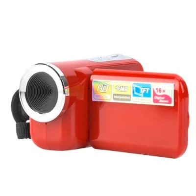 Imagen de videocámara con cámara para niños, portátil de Video Digital HD 16X Pantalla LCD TFT 2 Pulgadas, Juguetes(Rojo)
