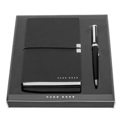 Imagen de Hugo Boss Juego de bolígrafo Gear Icon y bloc notas A6 Elegance Storyline en caja regalo, HPBM252A