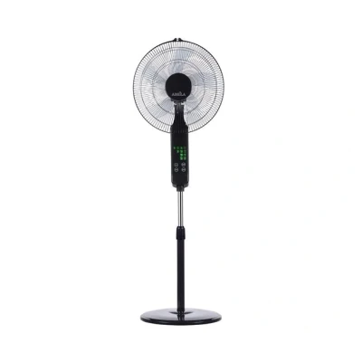 Imagen de Abrila Ventilador de Pie RODIUM Táctil con Pantalla Digital Color Blanco cinco Aspas 3 Velocidades 2 Posiciones Temporizador Programable Mando a Distancia Incluido