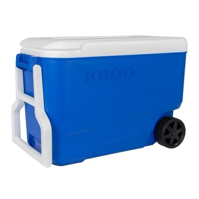 Imagen de IGLOO Wheelie Cool 38 Nevera con Ruedas, 36 litros, Azul, Camping, Portátil, Pequeña, Playa, Ruedas