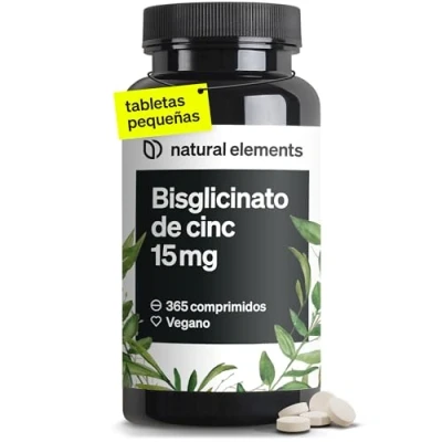 Imagen de Zinc 365 tabletas 15 mg de bisglicinato al día elemental alta biodisponibilidad 100% vegano probado en laboratorio y fabricado Alemania sin aditivos