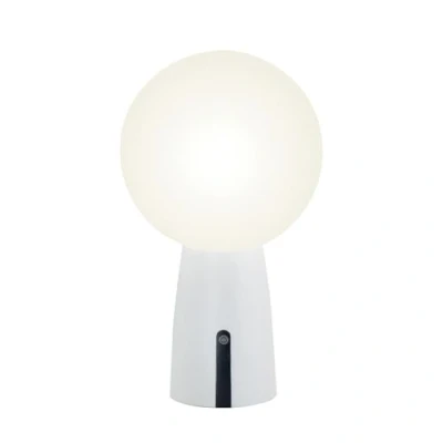 Imagen de Zafferano, Lámpara Olimpia Pro, de Mesa Portátil y Recargable con Control Táctil, Óptima para Interior Exterior, Atenuador, 3000 K, Altura 26 cm, Color Blanco