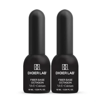 Imagen de DIDIER LAB Premium Fiber Base Gel de Uñas Octagon Clear Sin HEMA ni TPO Coat para Pintauñas Semipermanentes con Vitaminas y Minerales Fuerte Flexible 2x10ml