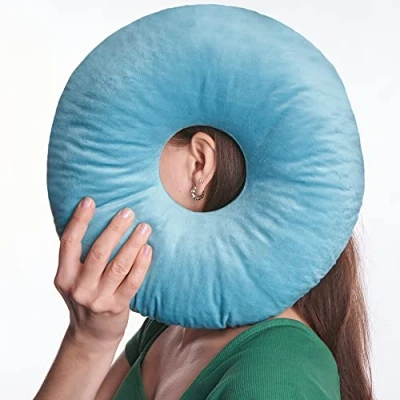 Imagen de Almohada para Piercing y Pendientes Alivio del Dolor de Oídos Dormir Lado Relleno Ajustable Forma Donut Reduce la Presión Pillow (Mint)