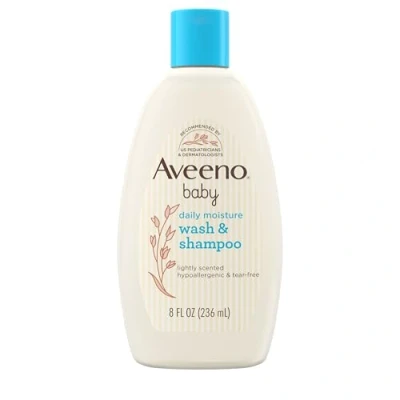 Imagen de Aveeno Baby Lavado y champú para cabello cuerpo, sin desgarros, 8 oz.