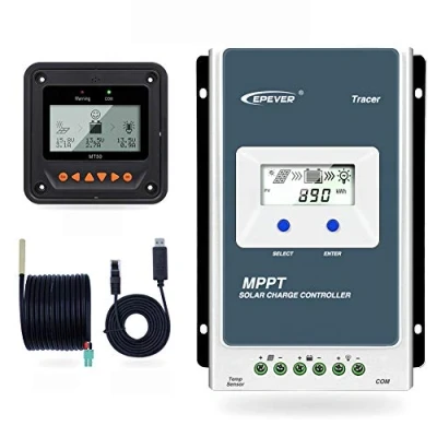 Imagen de EPEVER MPPT Controlador de Carga Solar Trazador A Serie 10A / 20A 30A 40A con 12V 24V DC Automatically Identifying System Voltage (40A+MT50)