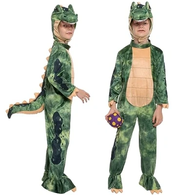 Imagen de Spooktacular Creations Halloween Child Unisex Realistic T Rex Green Disx para niños Dress Up Fiesta (3T (3 4 años))