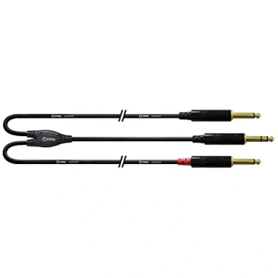 Imagen de CORDIAL Cable audio Jack stereo 2 mono lungo 3 m adaptador Essentials