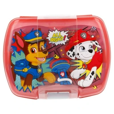 Imagen de ALMACENESADAN Sandwichera rectangular multicolor; producto de plástico reutilizable; libre BPA; dimensiones interiores 16,5x11,5x5,5 cm (Patrulla)