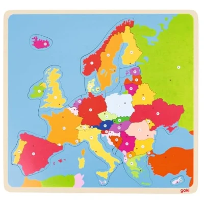 Imagen de GOKI Puzzles de maderaPuzzles maderaGOKIPuzzle Europa, Multicolor (1)