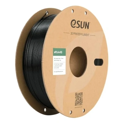 Imagen de eSUN PLA+ Filamento 1.75mm, ePLA+HS para Impresora 3D de Alta Velocidad Precisión Dimensional +/ 0.03mm, Carrete 1KG (2.2 LBS) Impresoras Velocidad,Negro