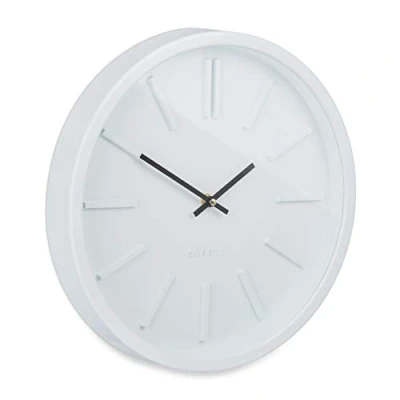 Imagen de Relaxdays Reloj Pared sin Segundero, Números, Moderno, Analógico, Cocina, Salón, Despacho, a Pilas, Ø 35 cm, Blanco