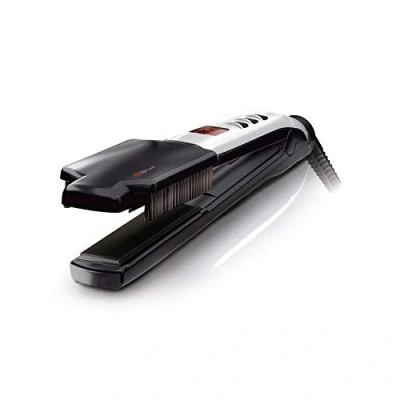 Imagen de Valera Swiss&#039;X Super Brush &amp; Shine, plancha profesional con sistema combinado de alisado y cepillado instantáneo generador iónico pantalla digital, Color Negro/Plata