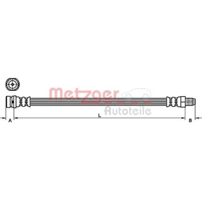 Imagen de METZGER 4110450 Latiguillos de Freno 320 FORD: Transit Connect Mk1 Furgón, Tourneo