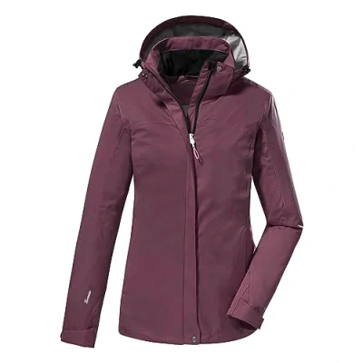 Imagen de killtec Mujer Chaqueta funcional/chaqueta de exterior con capucha desmontable KOS 133 WMN JCKT, aubergine, 48, 38383 000