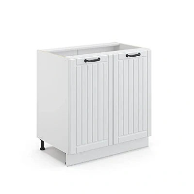 Imagen de Vicco Armario bajo para Fregadero Fame Line, Blanco casa de Campo/Blanco, 80 cm con Estante, sin encimera
