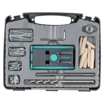 Imagen de wolfcraft Juego Undercover Jig TX, 55 piezas I 4642100 completo para ensamblaje invisible
