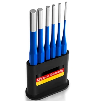 Imagen de S&amp;R Juego de 6 Botadores Punzones para Grupilla. MADE IN GERMANY en Acero al Cromo Vanadio endurecidos HRC 53 60 3 mm/4 mm/5 mm/6 mm/8 mm/10 mm