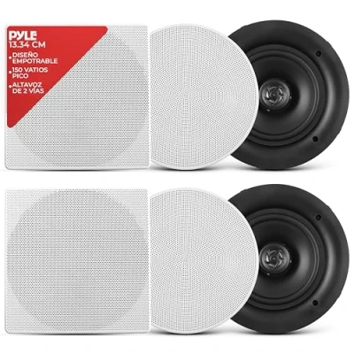 Imagen de Pyle PDIC56 Blanco altavoz Altavoces (De 2 vías, Empotrado en pared/techo, 1,27 cm (0.5&quot;), 13,3 (5.25&quot;), Polipropileno, 150 W)