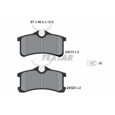 Imagen de TEXTAR 2401301 Juego de pastillas freno no preparado para indicador desgaste TOYOTA: Corolla VIII Liftback, Avensis I Berlina